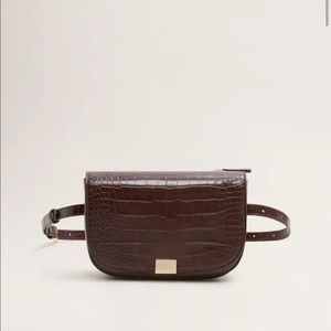 NWT Mango croc faux leather belt bag